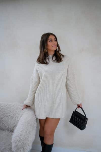 Kae Knitted Dress Beige - Afbeelding 4