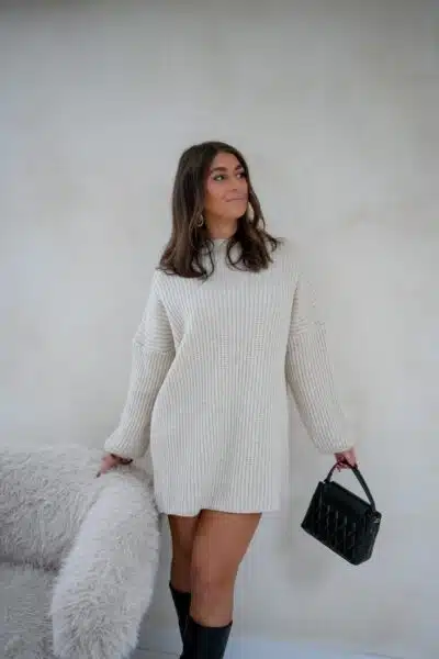 Kae Knitted Dress Beige - Afbeelding 4