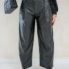 Roos Baggy Leather Pants Black T383