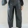 Roos Baggy Leather Pants Black T383
