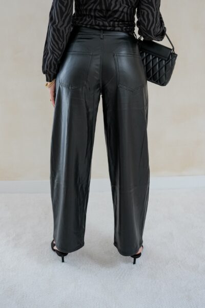 Roos Baggy Leather Pants Black T383 - Afbeelding 2