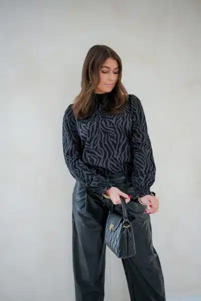Lofty Manner Blouse Tova Grey Zebra - Afbeelding 5