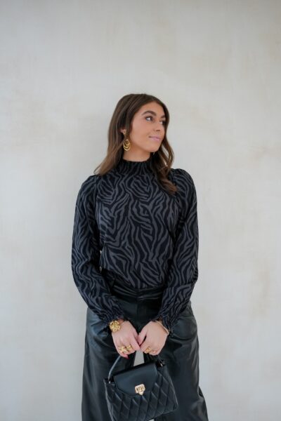 Lofty Manner Blouse Tova Grey Zebra - Afbeelding 3