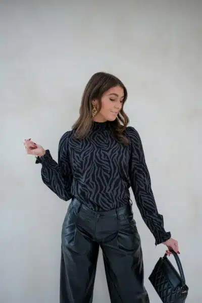 Lofty Manner Blouse Tova Grey Zebra - Afbeelding 4