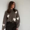 Hannah Heart Sweater Taupe