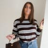Romy Striped Sweater Brown Blue ^
