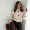 Toby Heart Sweater Beige Brown ^
