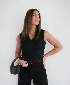 Feye Flower Gilet Black |