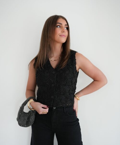 Feye Flower Gilet Black |