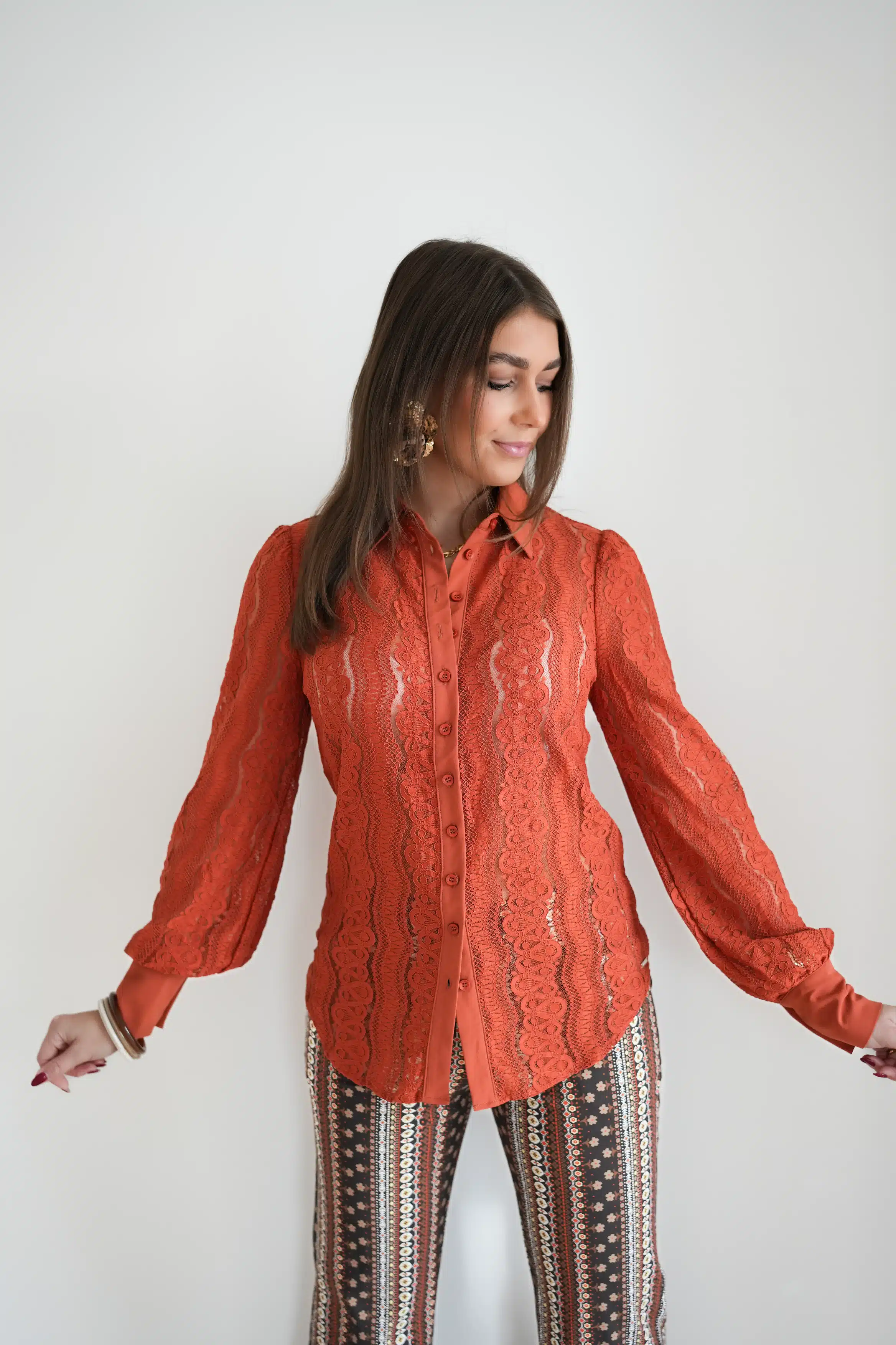 Mi Piace Blouse Kant Rust > - Afbeelding 9