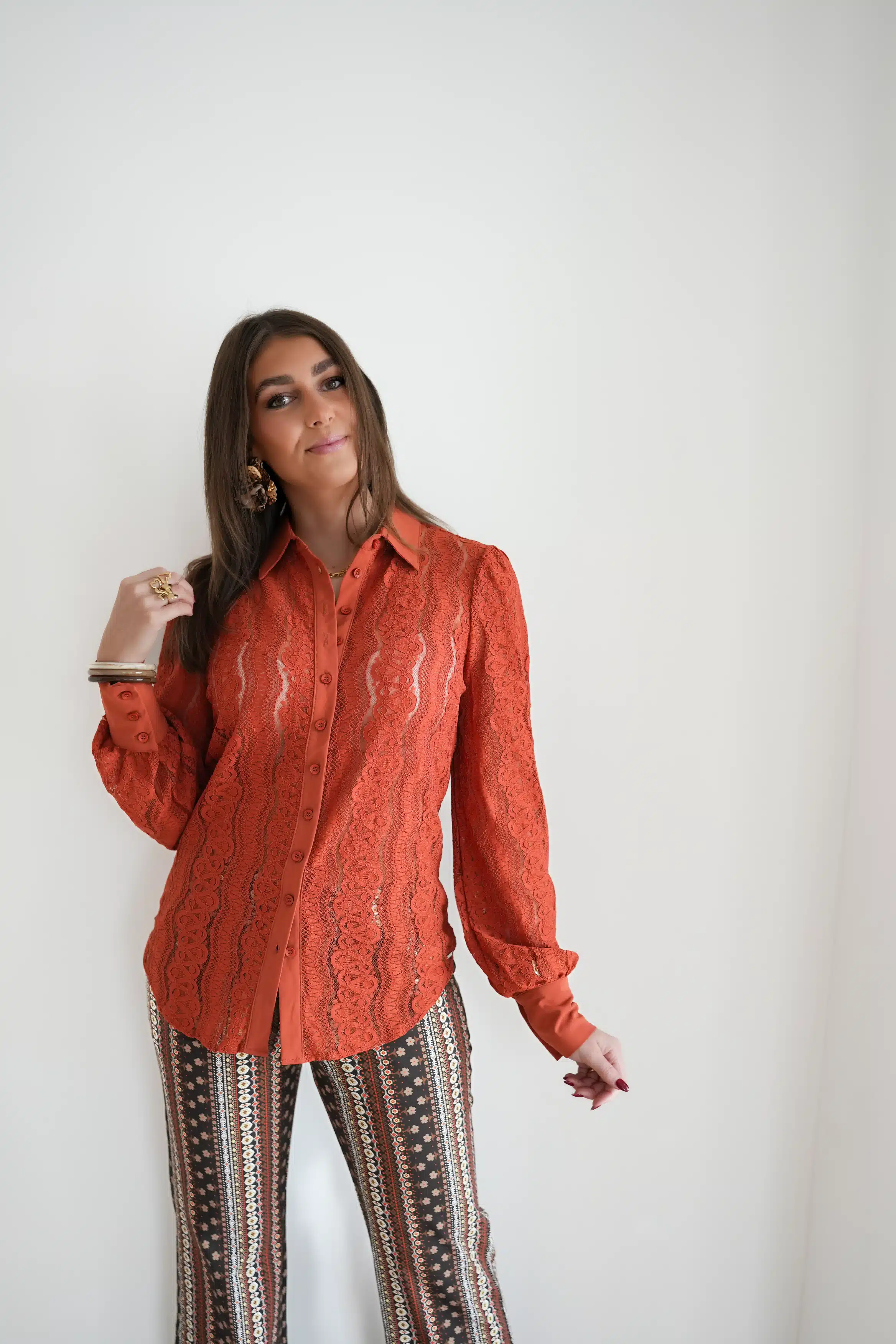 Mi Piace Travel Pants Boho Print Espresso > - Afbeelding 5