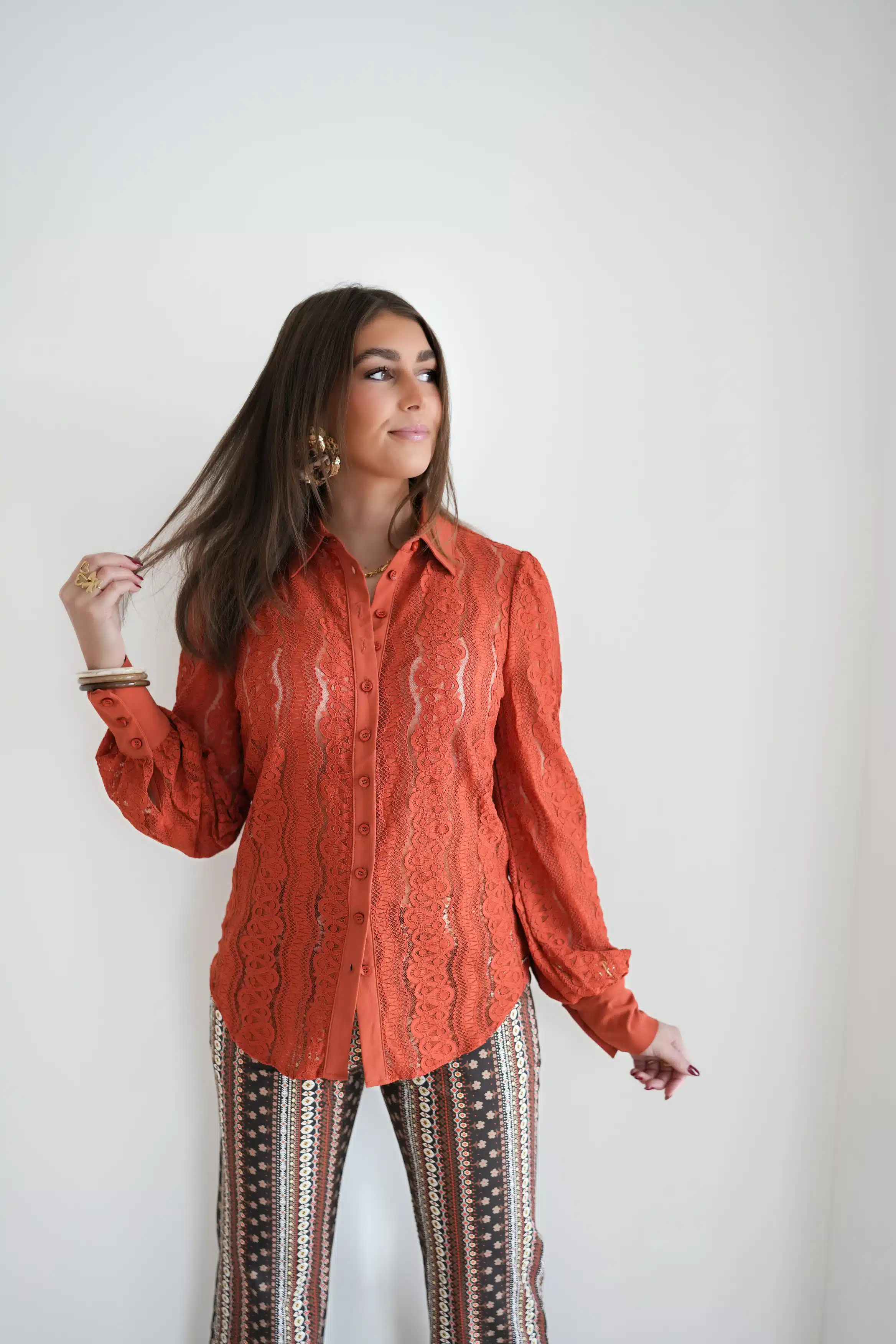 Mi Piace Blouse Kant Rust > - Afbeelding 7