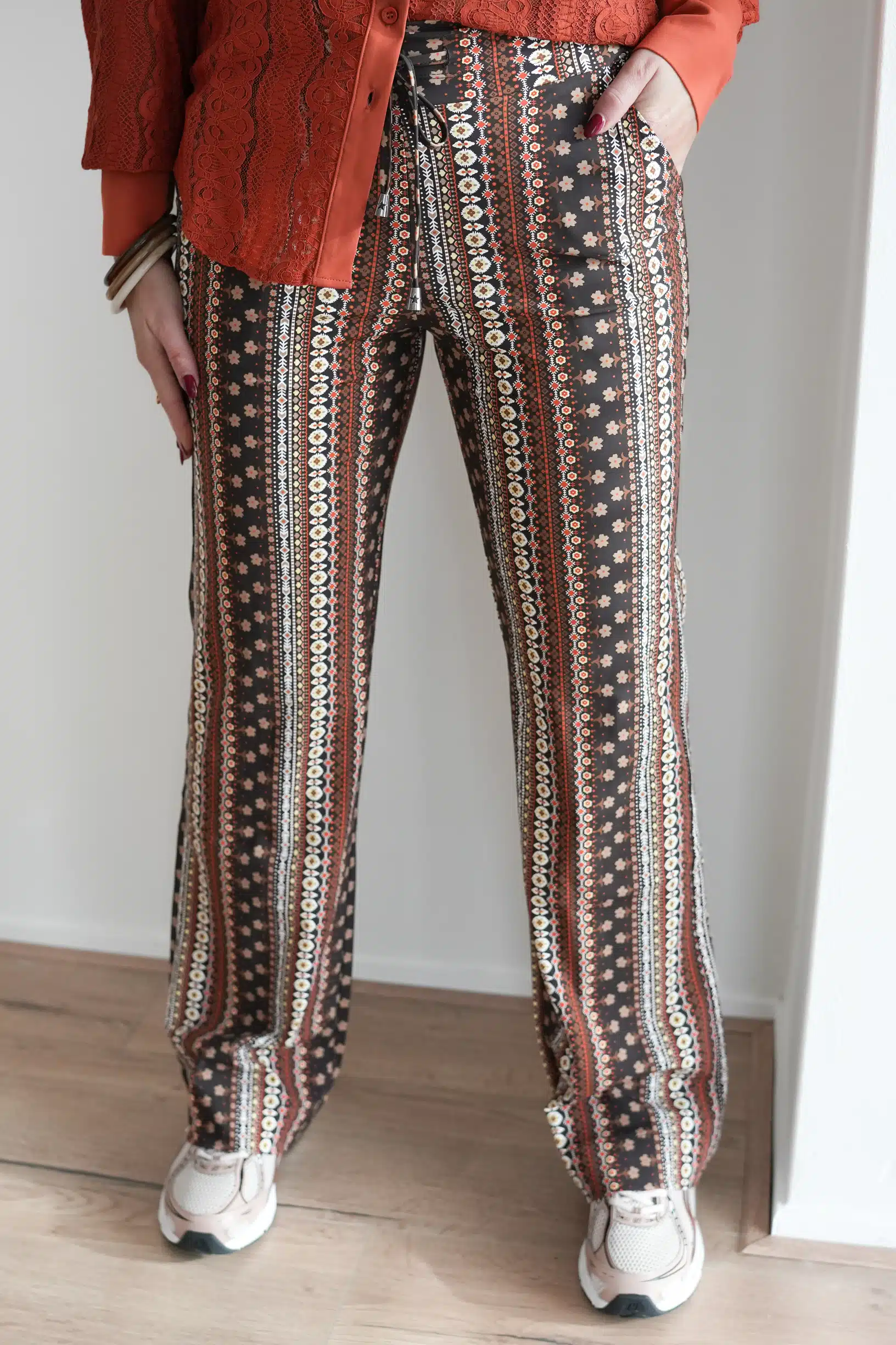 Mi Piace Travel Pants Boho Print Espresso >