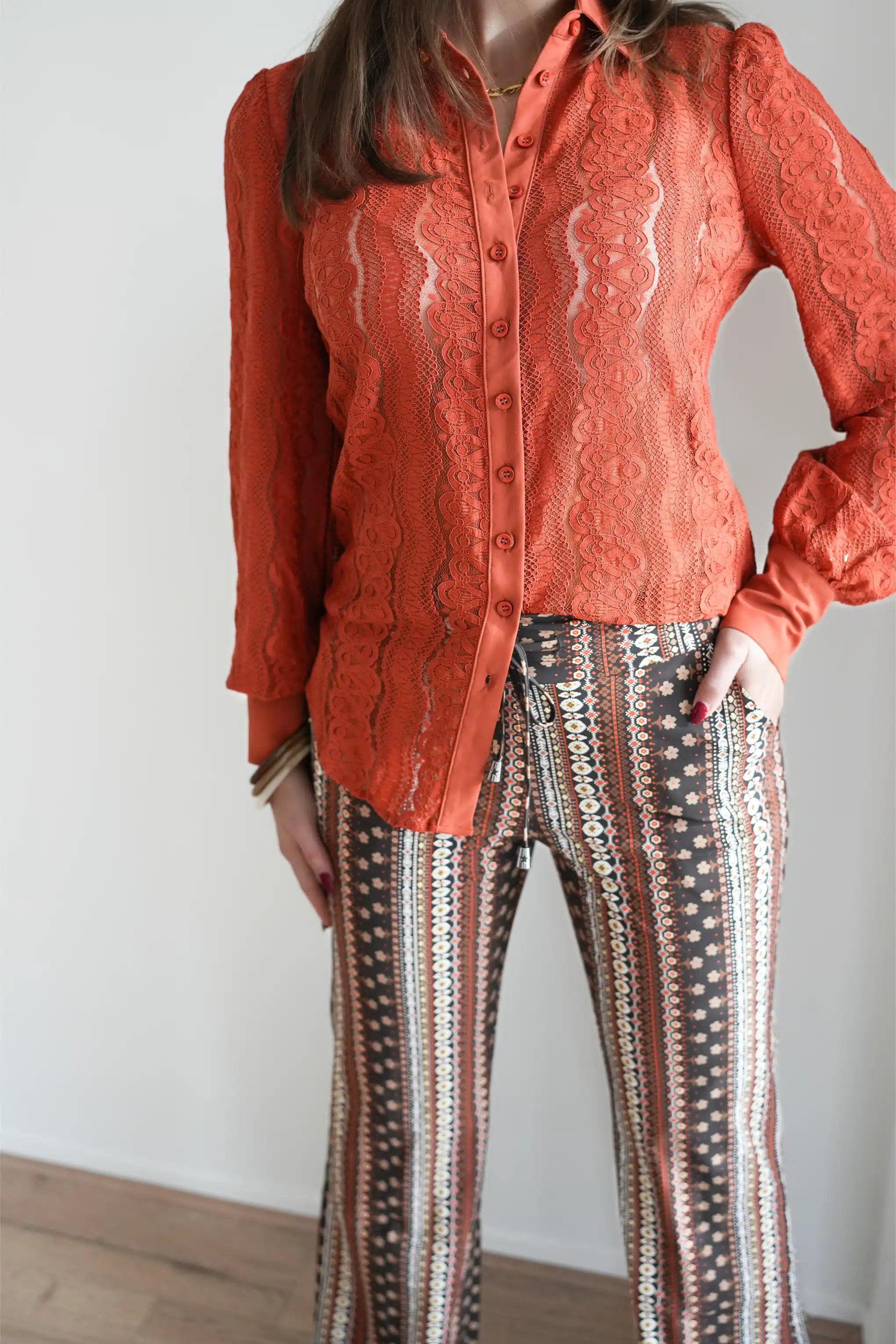 Mi Piace Blouse Kant Rust > - Afbeelding 6