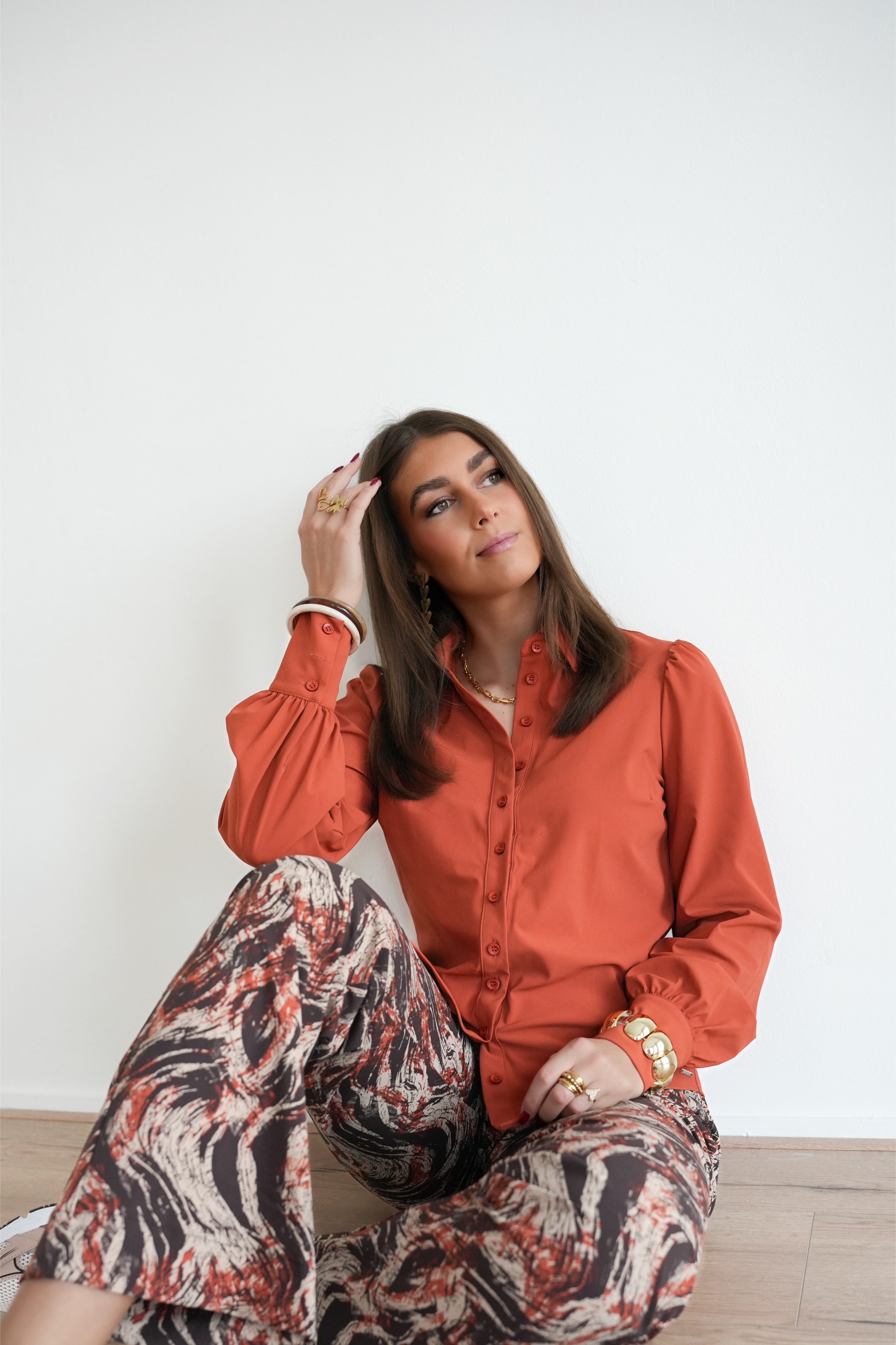 Mi Piace Travel Pofblouse Rust > - Afbeelding 7