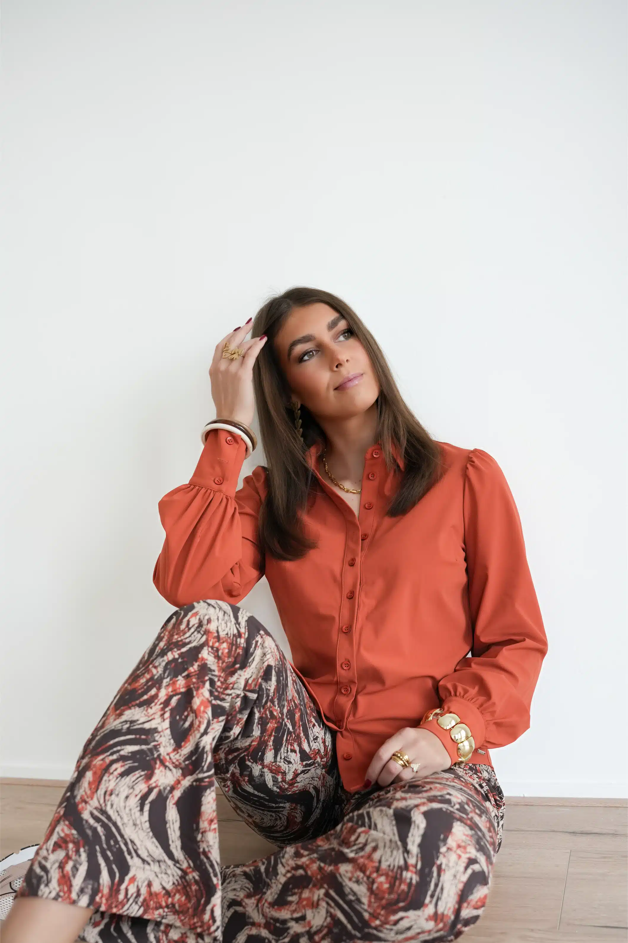 Mi Piace Travel Pofblouse Rust > - Afbeelding 7