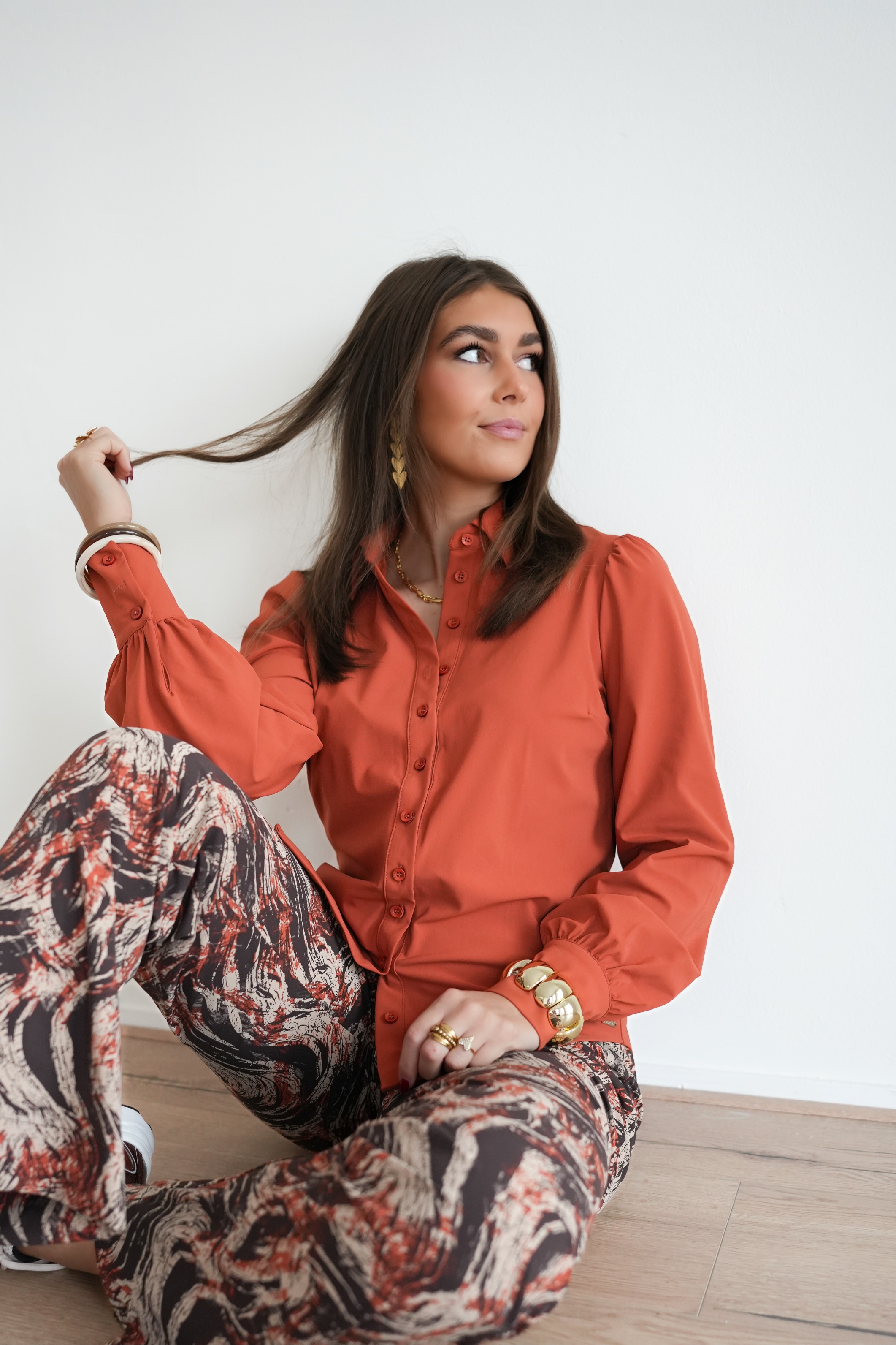 Mi Piace Travel Pofblouse Rust > - Afbeelding 4