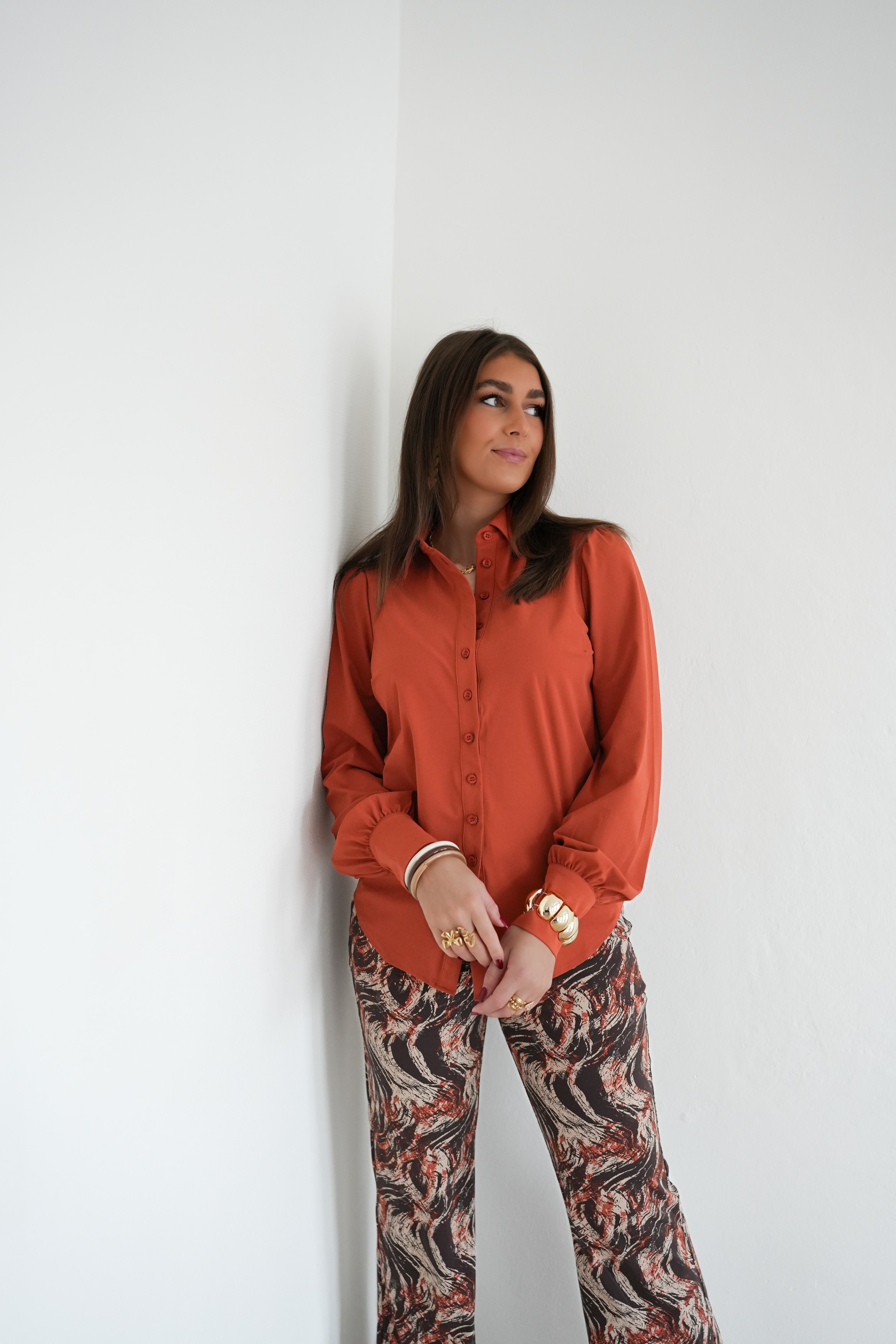 Mi Piace Travel Pofblouse Rust > - Afbeelding 5