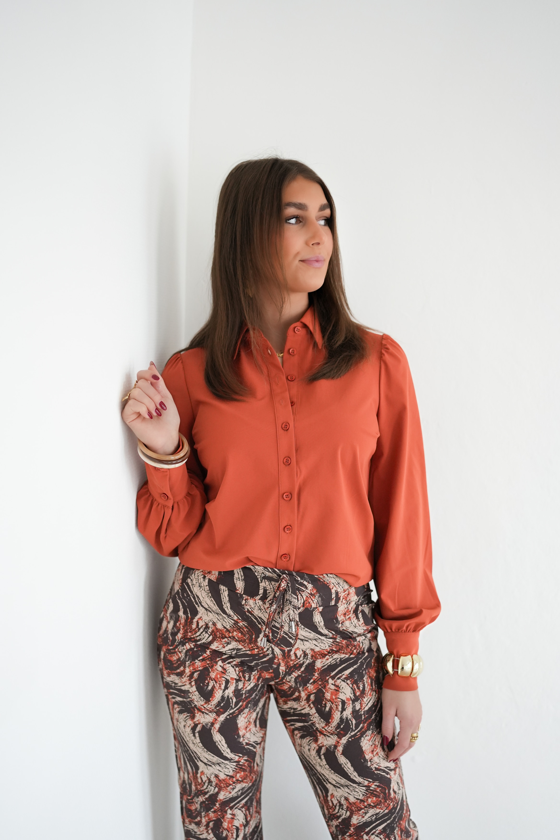 Mi Piace Travel Pofblouse Rust > - Afbeelding 6