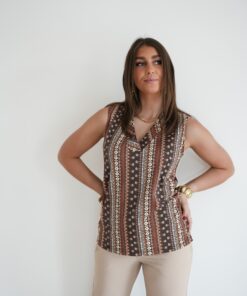 Mi Piace Travel V Neck Boho Print >