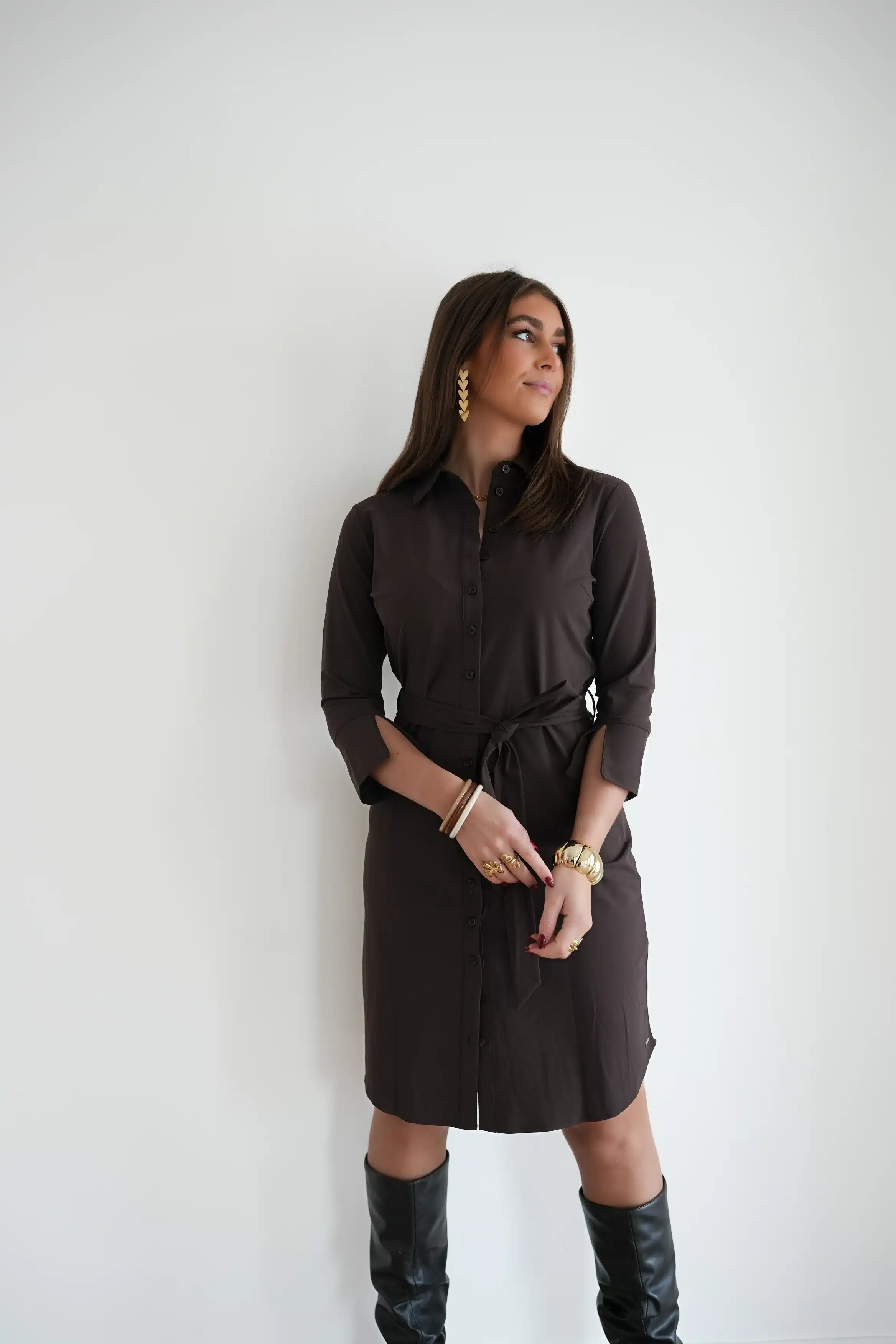 Mi Piace Dress Bow Espresso > - Afbeelding 3