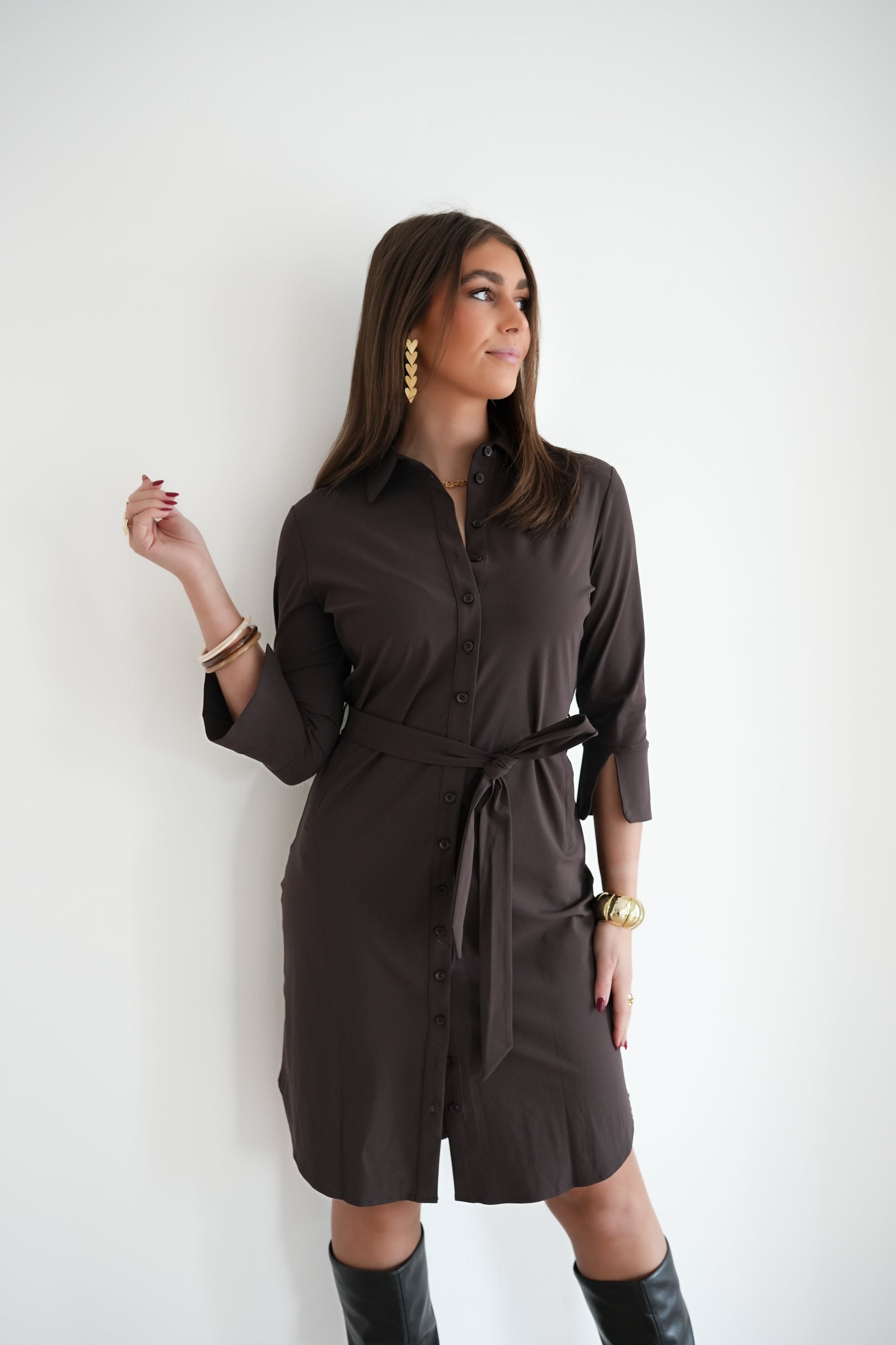 Mi Piace Dress Bow Espresso > - Afbeelding 2