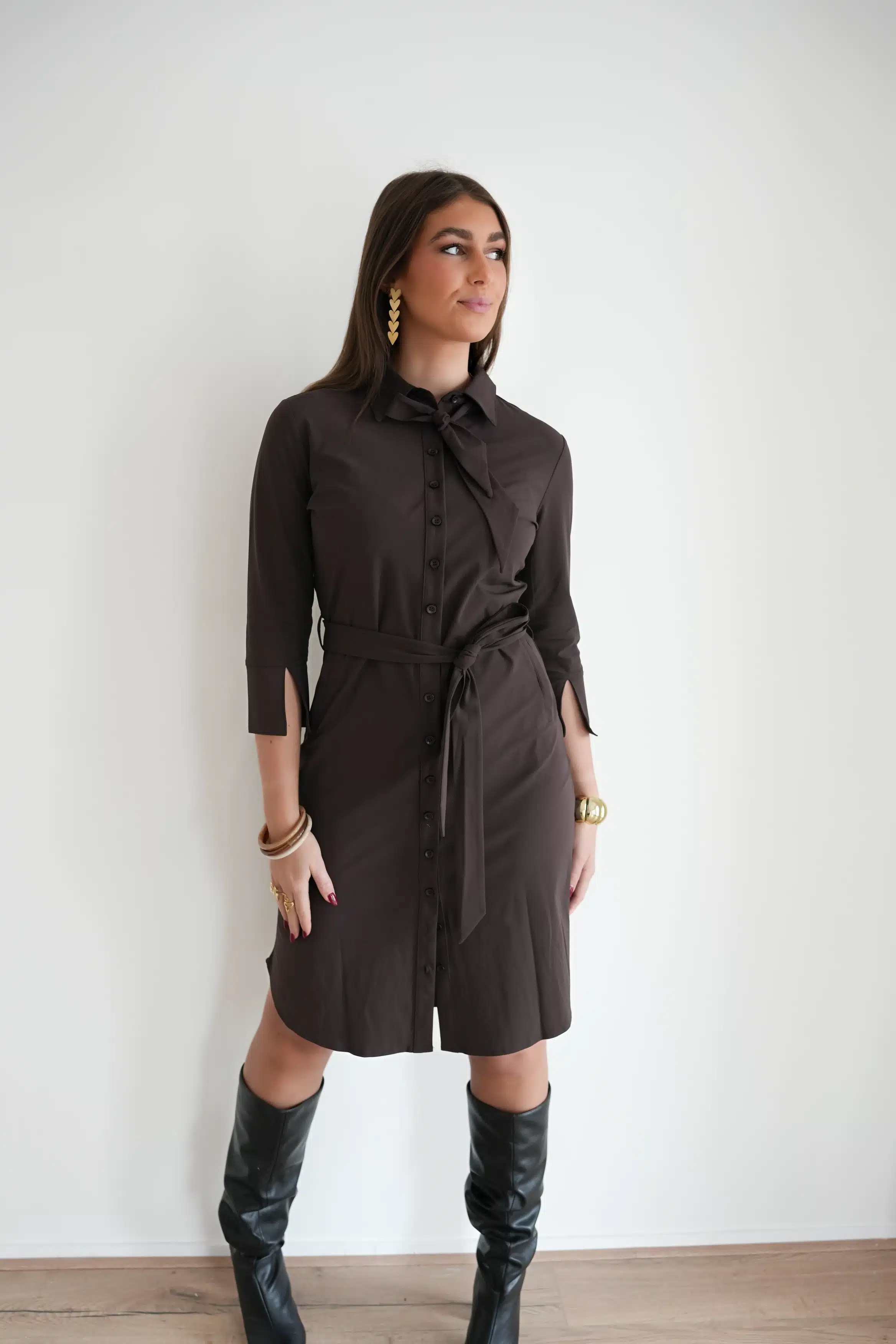 Mi Piace Dress Bow Espresso > - Afbeelding 4