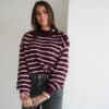 Sissi Stripes Sweater Bordeaux Pink *