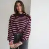 Sissi Stripes Sweater Bordeaux Pink *