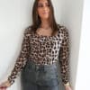 Mi Piace Shirt Square Neck Leopard