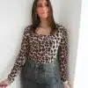 Mi Piace Shirt Square Neck Leopard