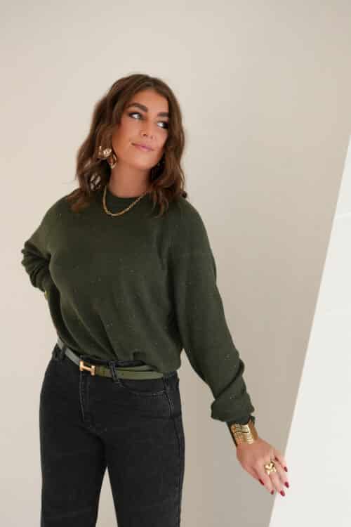 Amanda Sparkle Sweater Khaki