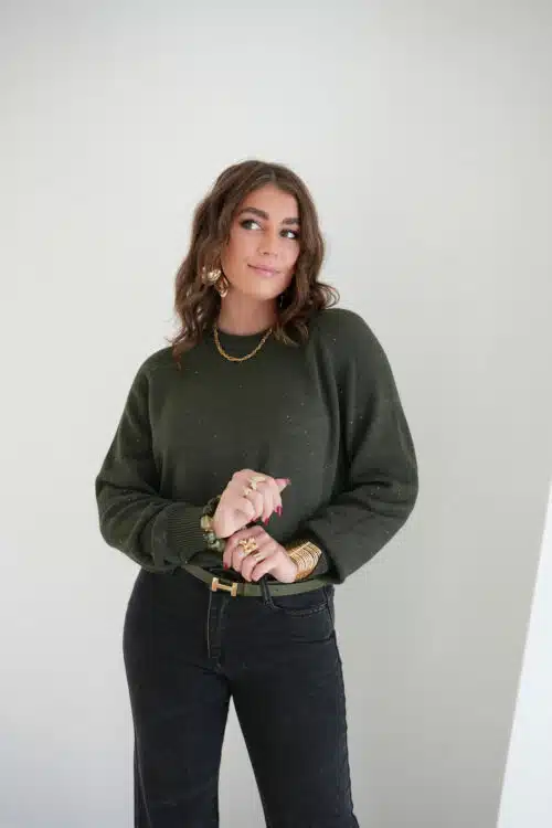 Alternative view of Amanda Sparkle Sweater Khaki