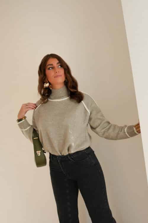 Alternative view of Cleo Sweater Green White *
