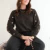 Danee Sweater Brown Hearts|