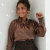 Lofty Manner Blouse Tyra Dark Brown