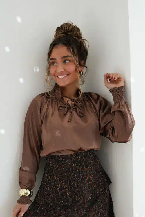 Lofty Manner Blouse Tyra Dark Brown
