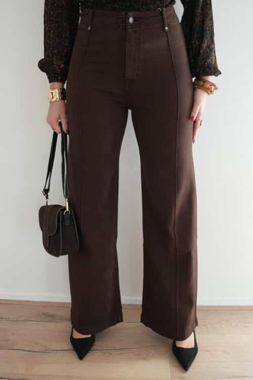 Tillie Wide Leg Jeans Brown 3333