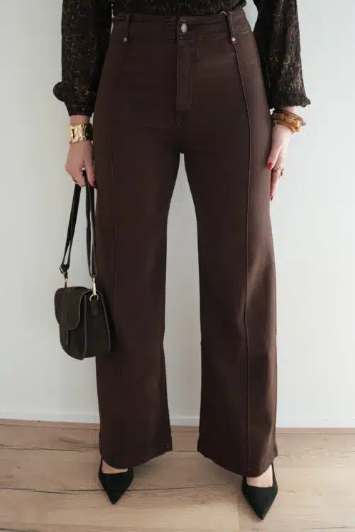Tillie Wide Leg Jeans Brown 3333