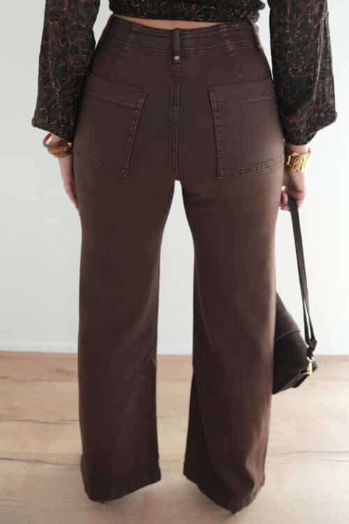 Alternative view of Tillie Wide Leg Jeans Brown 3333