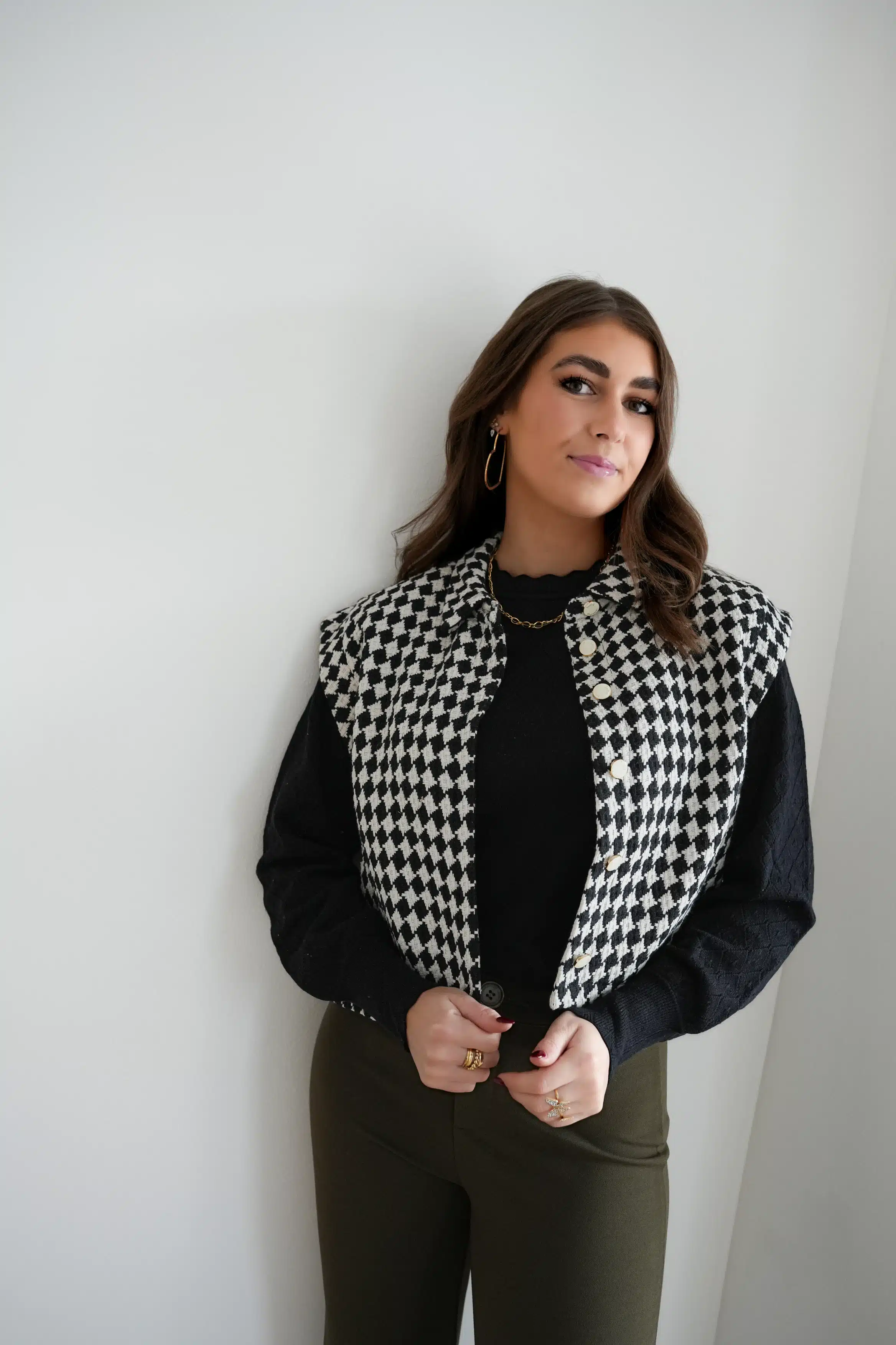 Lofty Manner Gilet Candece Black White