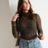 Chloe Mesh Top Brown *
