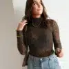 Chloe Mesh Top Brown *