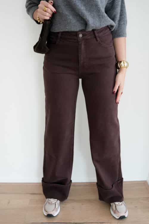 Yara Dad Fit Jeans Brown 6392-6