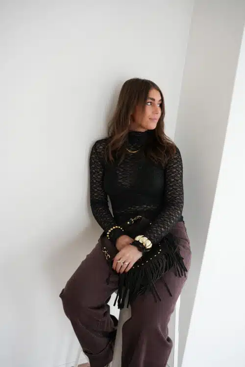 Alternative view of Chloe Mesh Top Black *