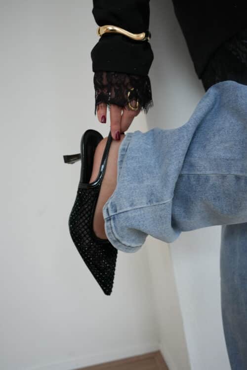 Lola Heels Black Stones