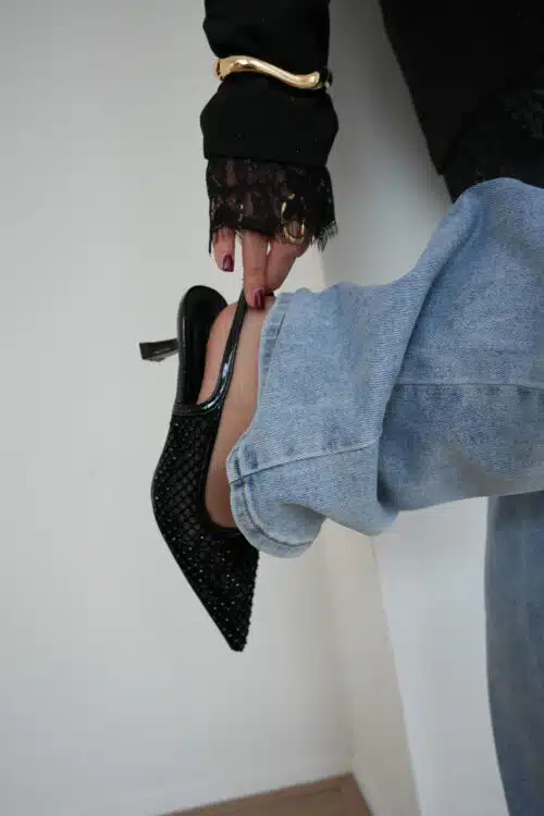 Lola Heels Black Stones
