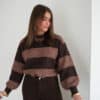 Saly Stripe Sweater Brown|