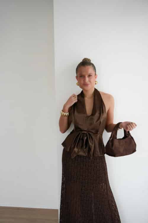 Alternative view of Halter Top Strik Brown ^