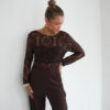 Naya Lace Jumpsuit Brown|